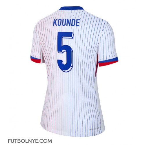 Camiseta Francia Jules Kounde #5 Visitante Equipación para mujer Eurocopa 2024 manga corta